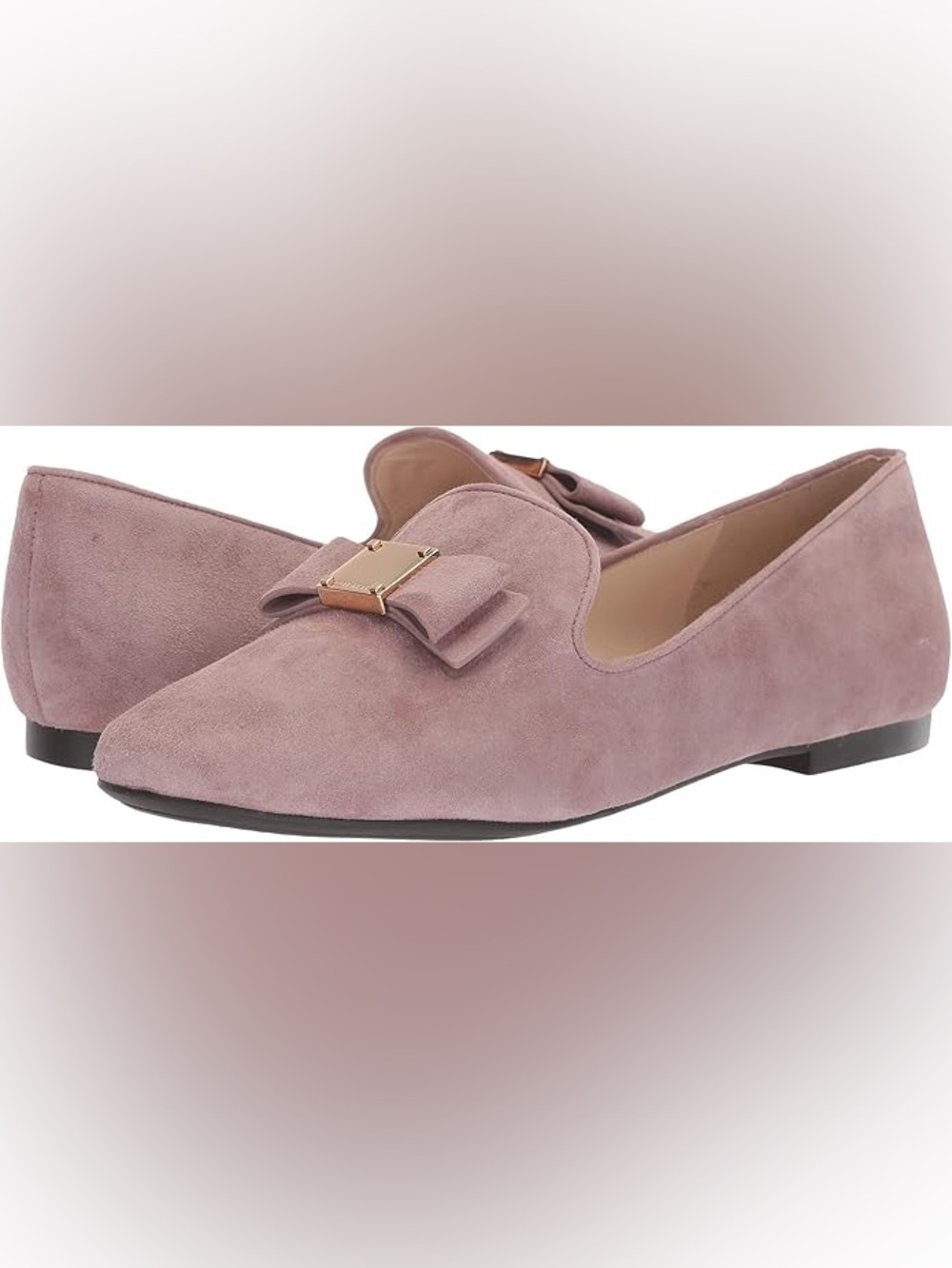 NEW Cole Haan Twilight Mauve Suede Tali Bow Loafers (10B)